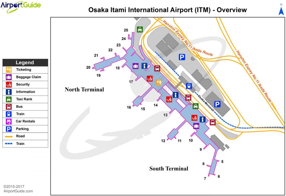 Mappa del terminal dell'aeroporto di Kyoto